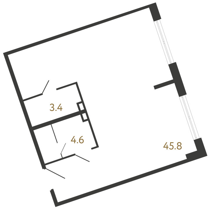 Помещение №213 - 53.8 м²